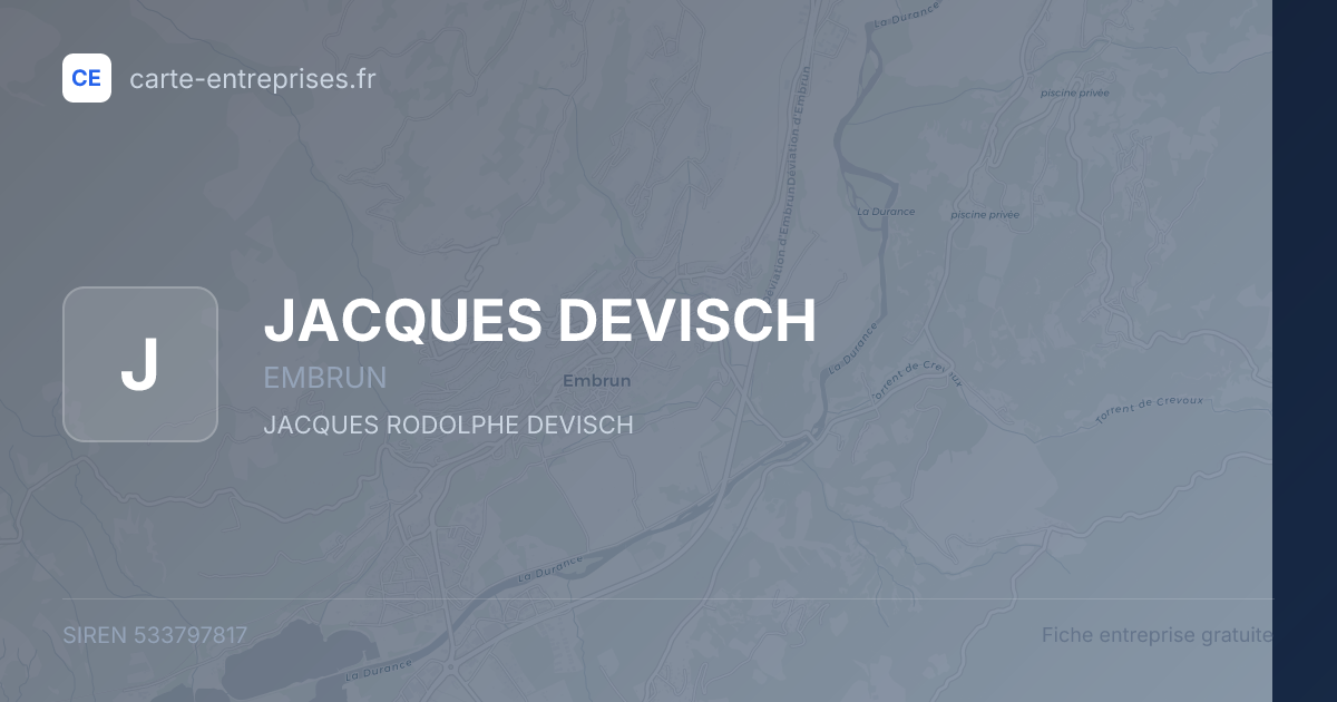 JACQUES DEVISCH — 533797817 — fiche entreprise
