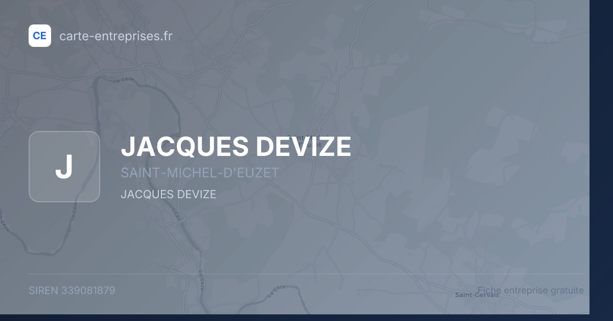 JACQUES DEVIZE — 339081879 — fiche entreprise