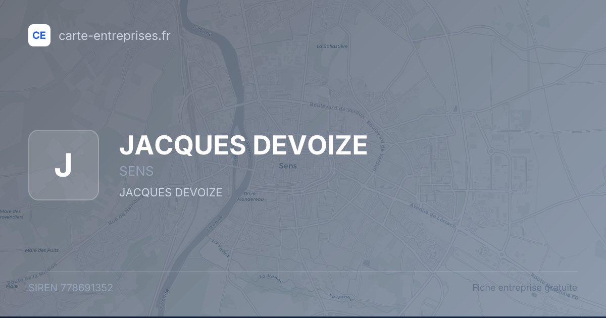 JACQUES DEVOIZE — 778691352 — fiche entreprise