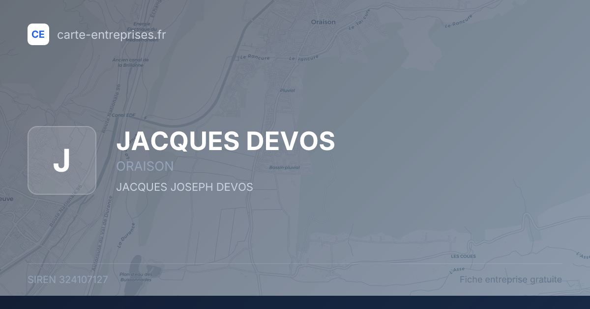 JACQUES DEVOS — 324107127 — fiche entreprise