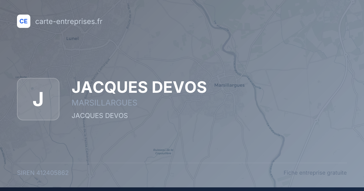 JACQUES DEVOS — 412405862 — fiche entreprise