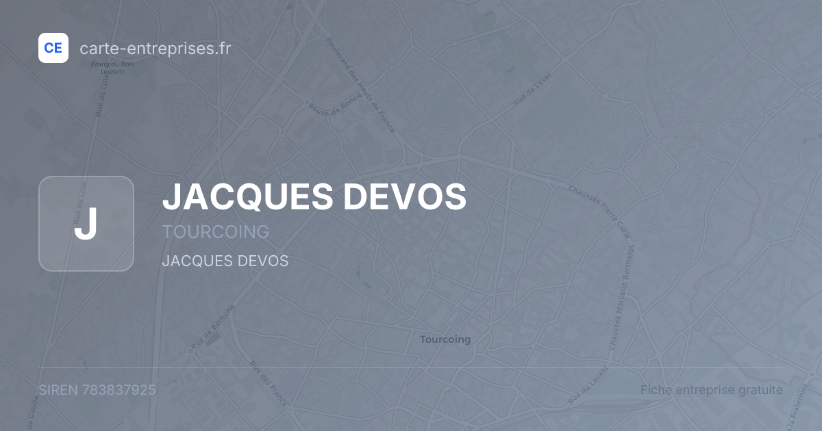 JACQUES DEVOS — 783837925 — fiche entreprise