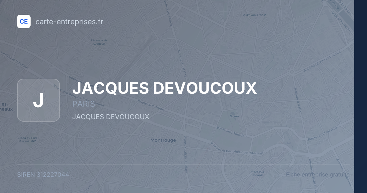 JACQUES DEVOUCOUX — 312227044 — fiche entreprise