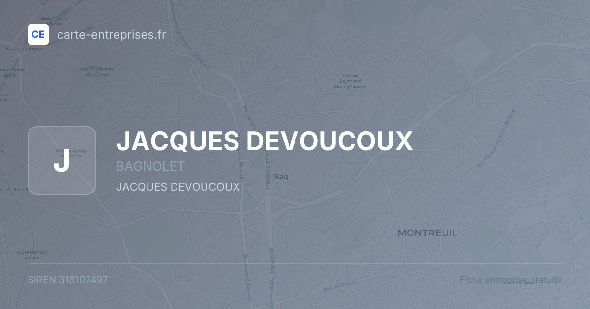 JACQUES DEVOUCOUX — 318107497 — fiche entreprise