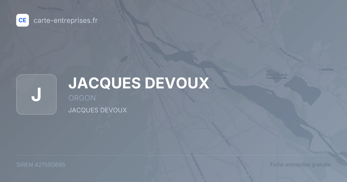 JACQUES DEVOUX — 421500695 — fiche entreprise
