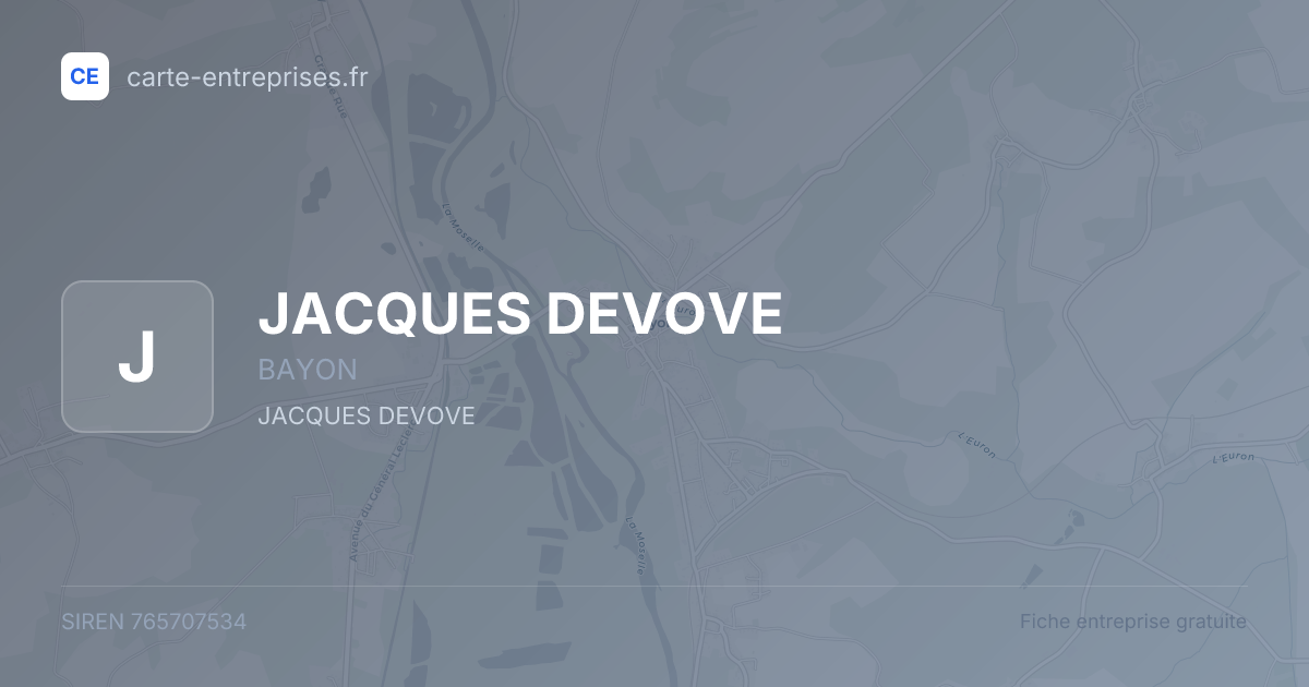 JACQUES DEVOVE — 765707534 — fiche entreprise