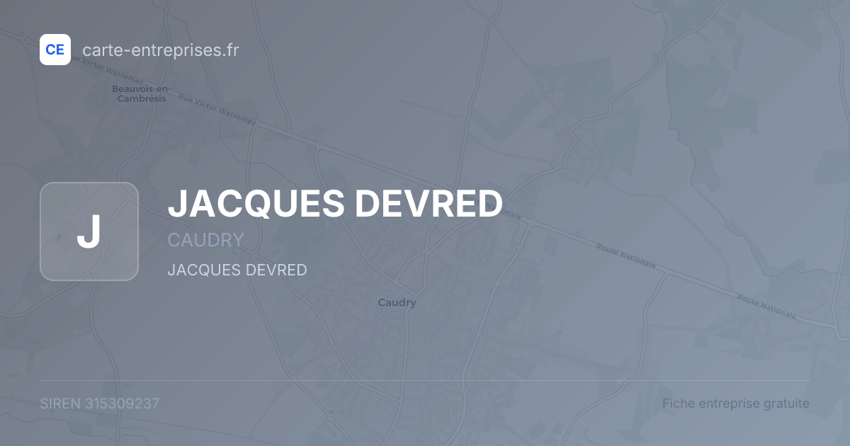 JACQUES DEVRED — 315309237 — fiche entreprise