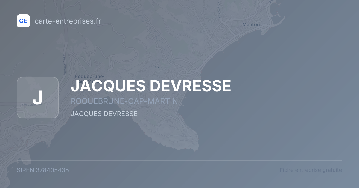 JACQUES DEVRESSE — 378405435 — fiche entreprise