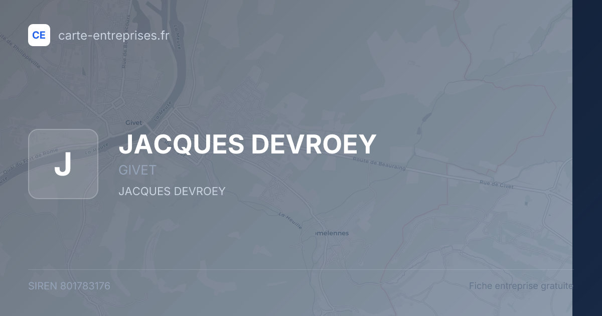JACQUES DEVROEY — 801783176 — fiche entreprise