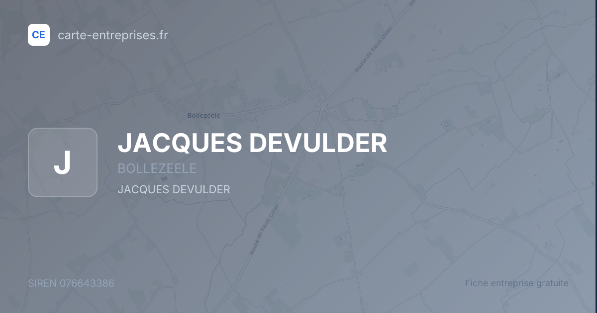 JACQUES DEVULDER — 076643386 — fiche entreprise
