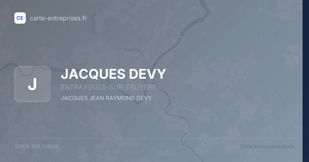 JACQUES DEVY — 304339146 — fiche entreprise