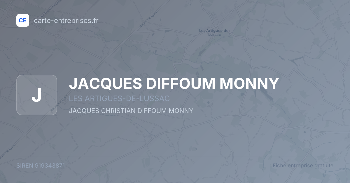 JACQUES DIFFOUM MONNY — 919343871 — fiche entreprise