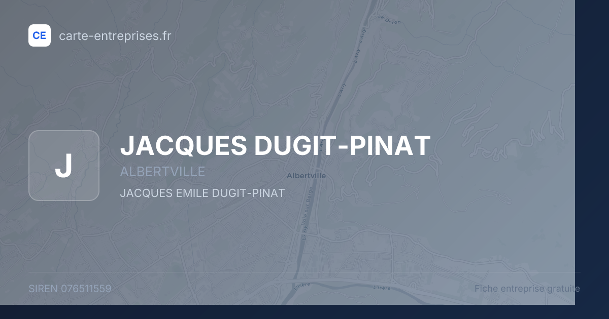 JACQUES DUGIT-PINAT — 076511559 — fiche entreprise