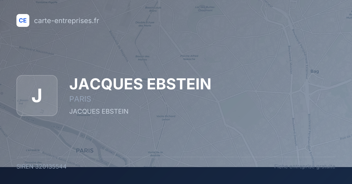 JACQUES EBSTEIN — 320135544 — fiche entreprise