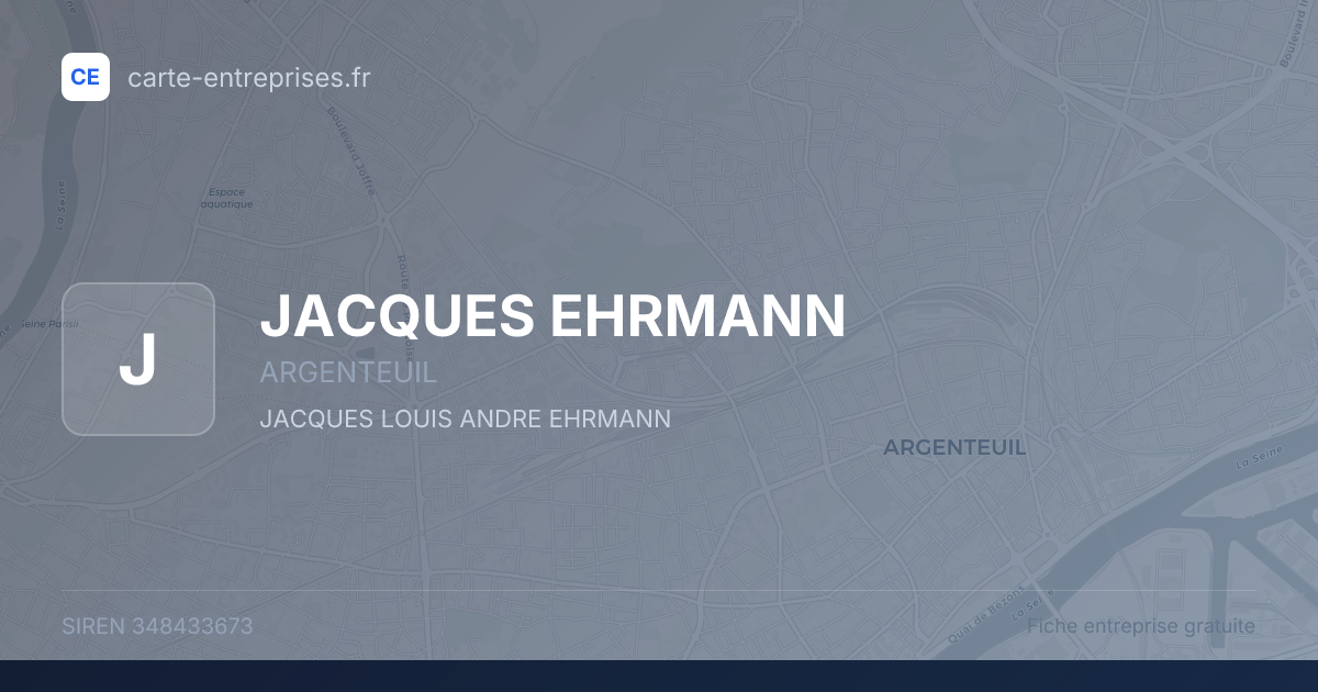 JACQUES EHRMANN — 348433673 — fiche entreprise