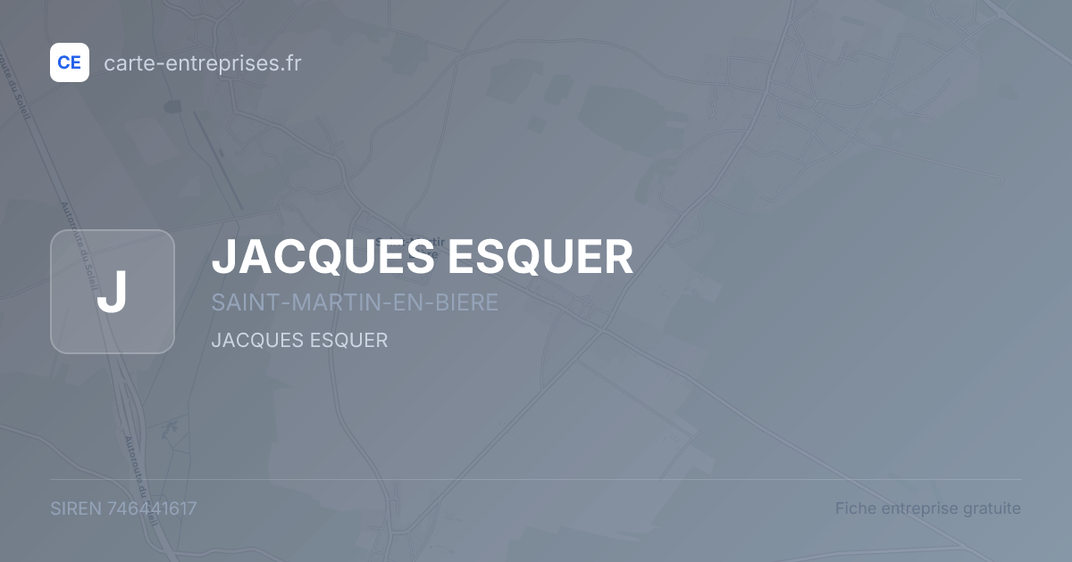 JACQUES ESQUER — 746441617 — fiche entreprise