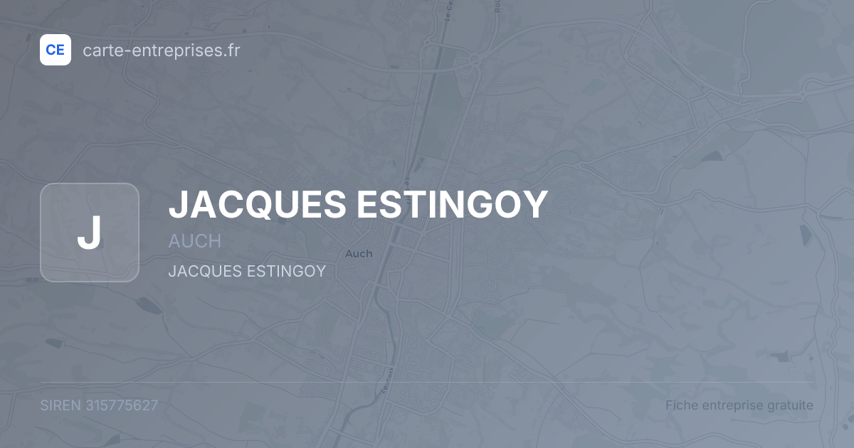 JACQUES ESTINGOY — 315775627 — fiche entreprise