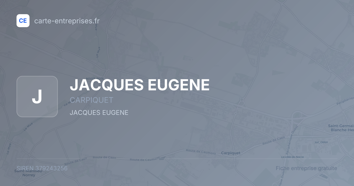 JACQUES EUGENE — 379243256 — fiche entreprise