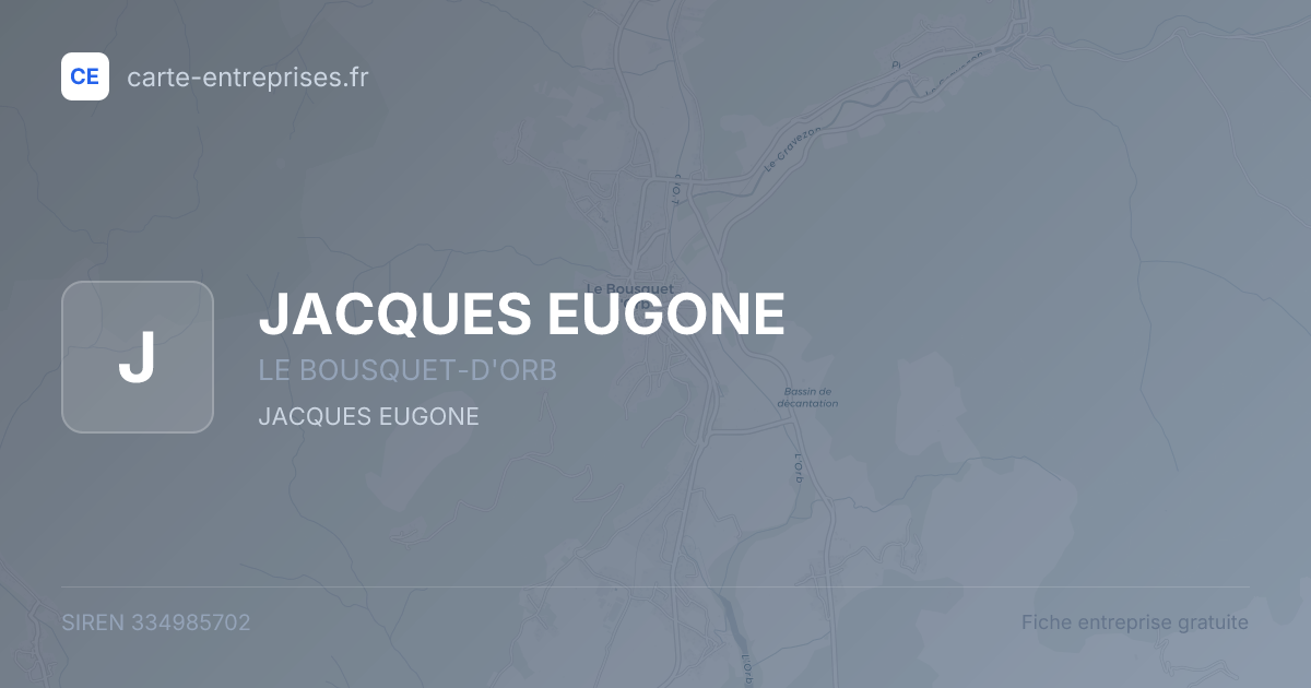 JACQUES EUGONE — 334985702 — fiche entreprise