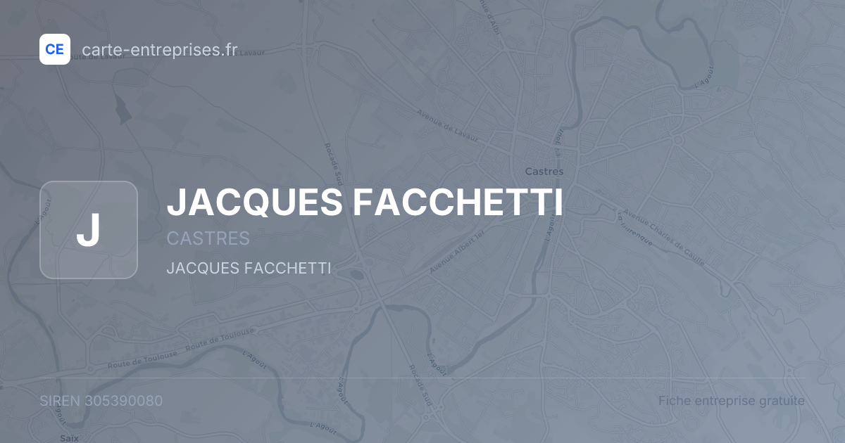 JACQUES FACCHETTI — 305390080 — fiche entreprise