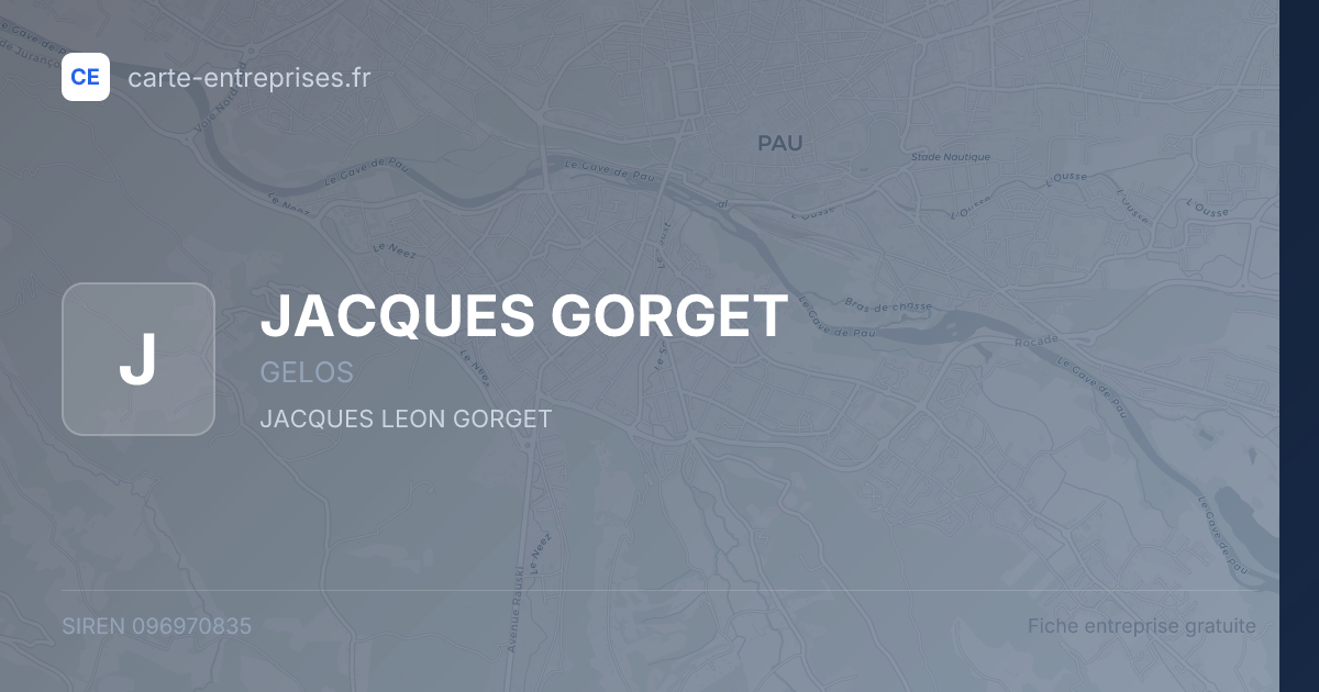 JACQUES GORGET — 096970835 — fiche entreprise