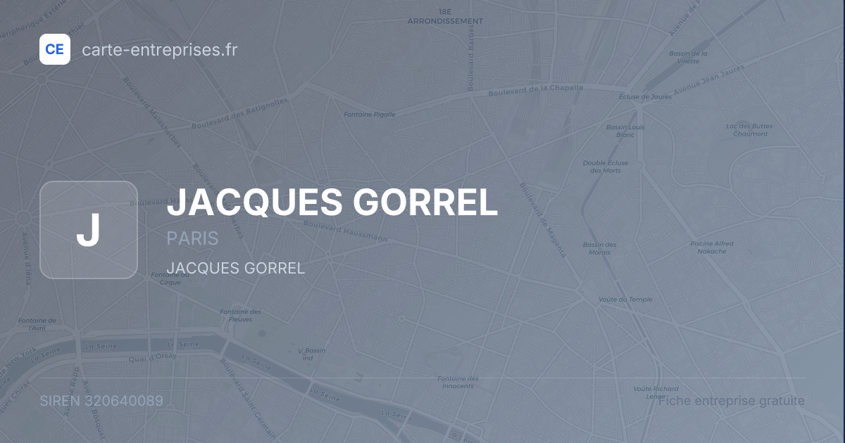 JACQUES GORREL — 320640089 — fiche entreprise
