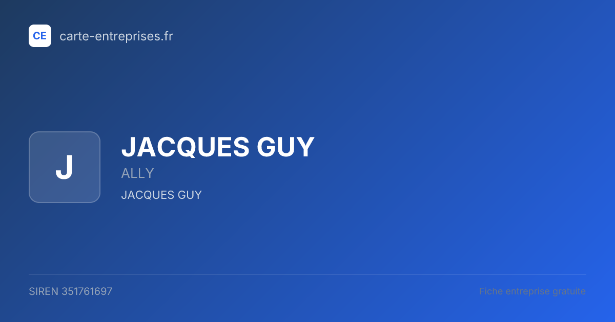 JACQUES GUY — 351761697 — fiche entreprise