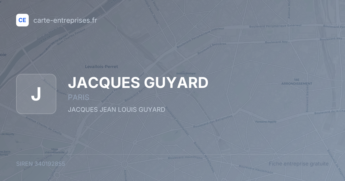 JACQUES GUYARD — 340192855 — fiche entreprise