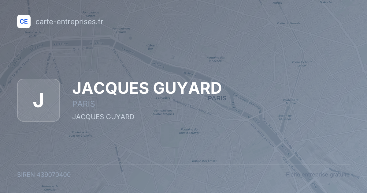 JACQUES GUYARD — 439070400 — fiche entreprise
