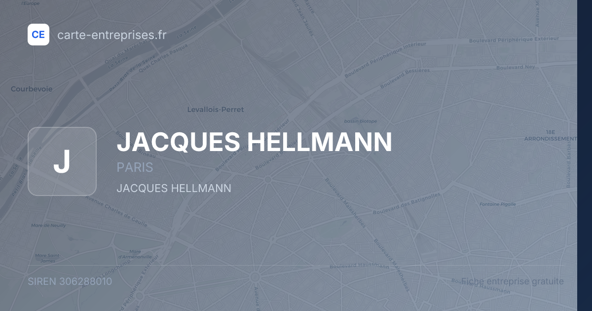 JACQUES HELLMANN — 306288010 — fiche entreprise