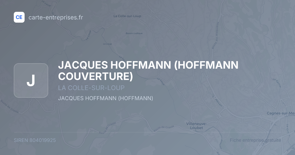 JACQUES HOFFMANN (HOFFMANN COUVERTURE) — 804019925 — fiche entreprise