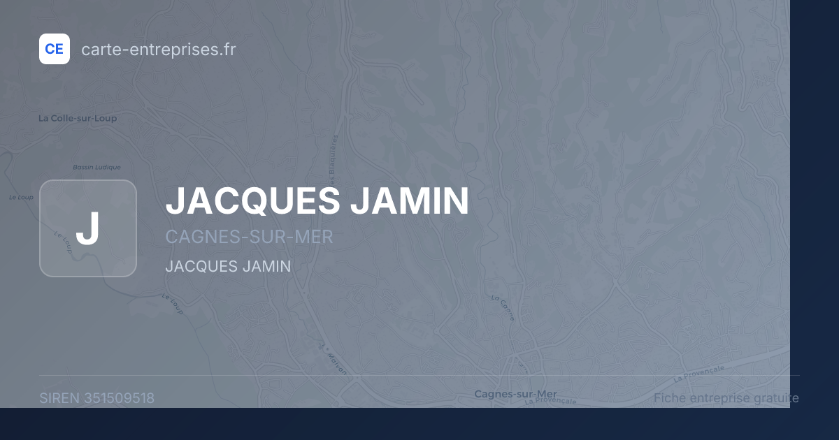 JACQUES JAMIN — 351509518 — fiche entreprise