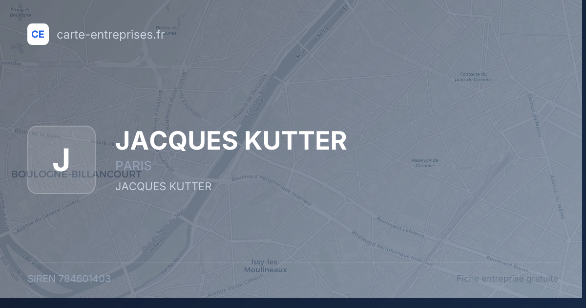 JACQUES KUTTER — 784601403 — fiche entreprise