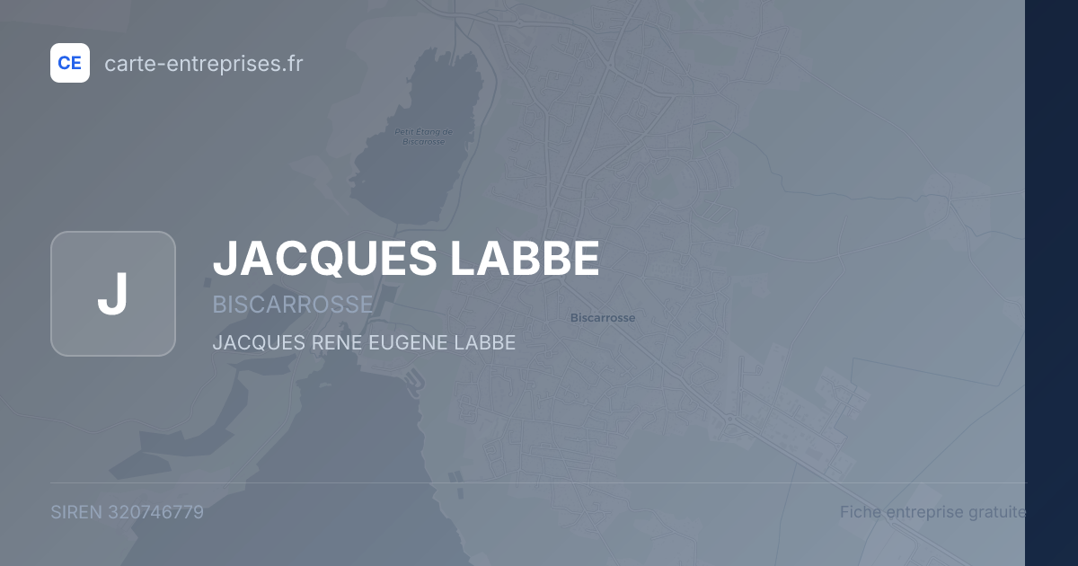 JACQUES LABBE — 320746779 — fiche entreprise