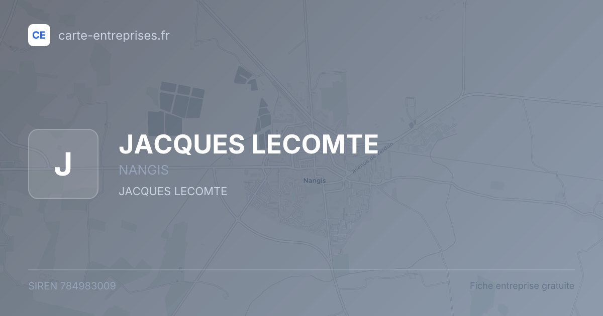 JACQUES LECOMTE — 784983009 — fiche entreprise