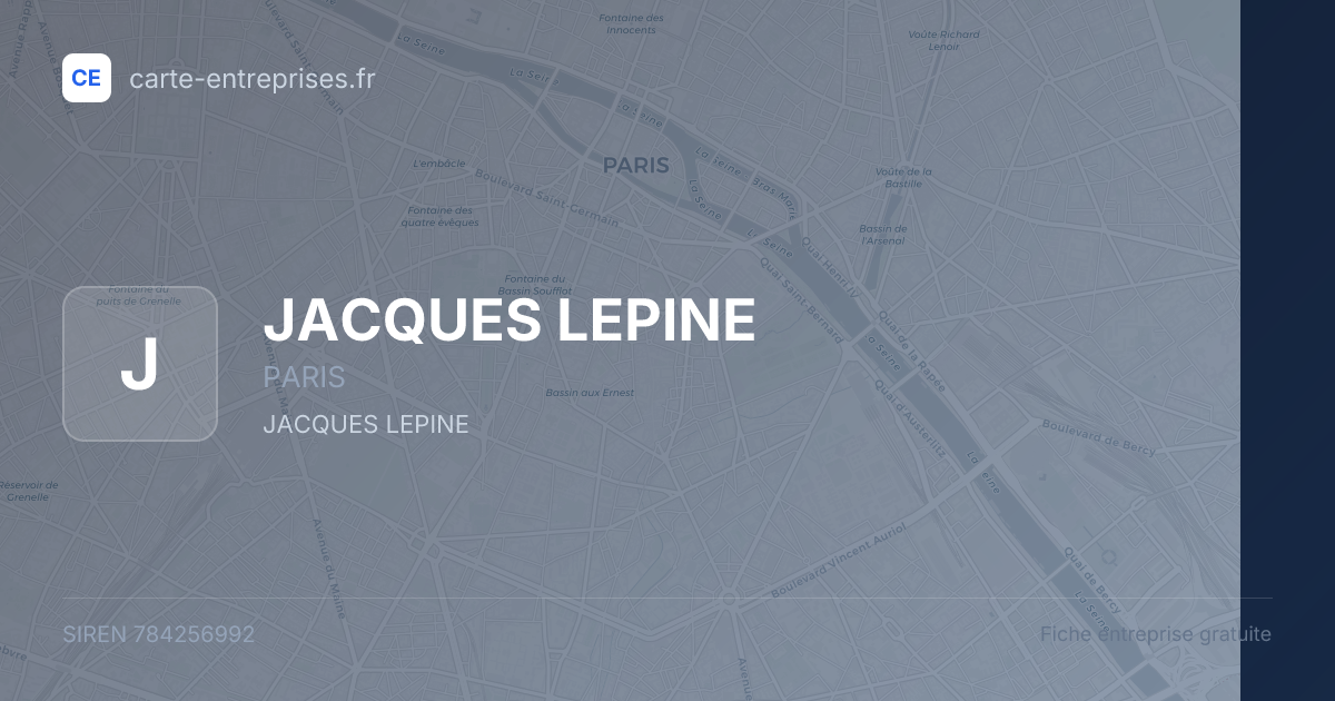 JACQUES LEPINE — 784256992 — fiche entreprise