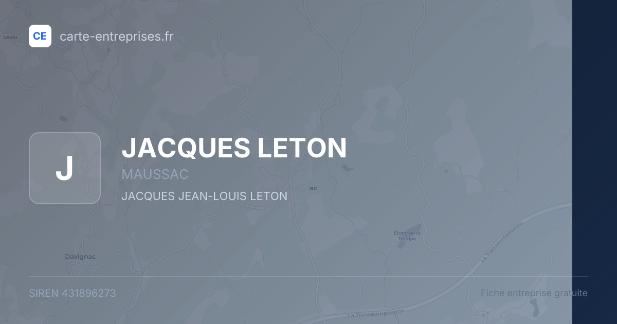 JACQUES LETON — 431896273 — fiche entreprise