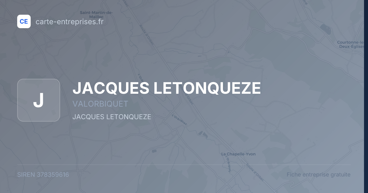 JACQUES LETONQUEZE — 378359616 — fiche entreprise