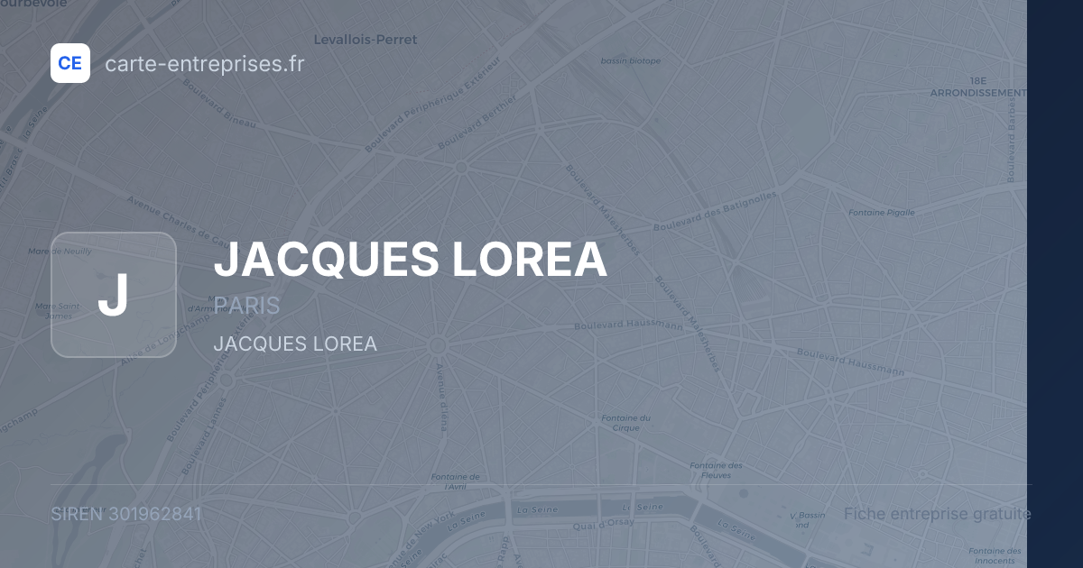 JACQUES LOREA — 301962841 — fiche entreprise