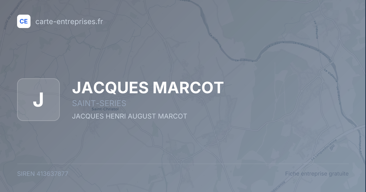 JACQUES MARCOT — 413637877 — fiche entreprise