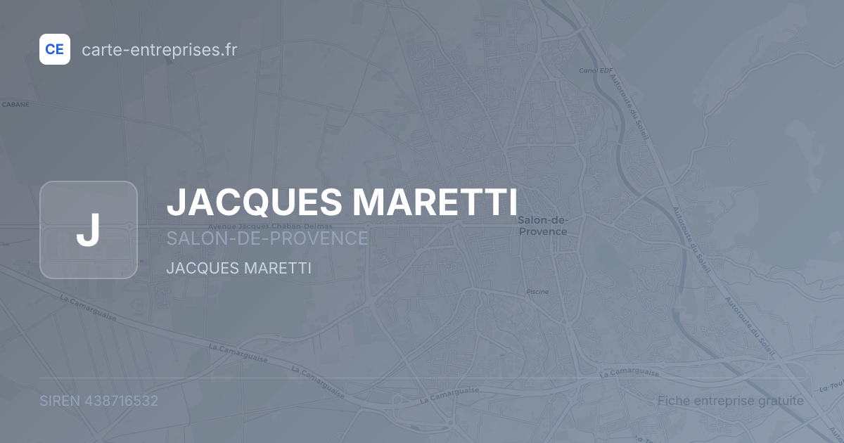JACQUES MARETTI — 438716532 — fiche entreprise