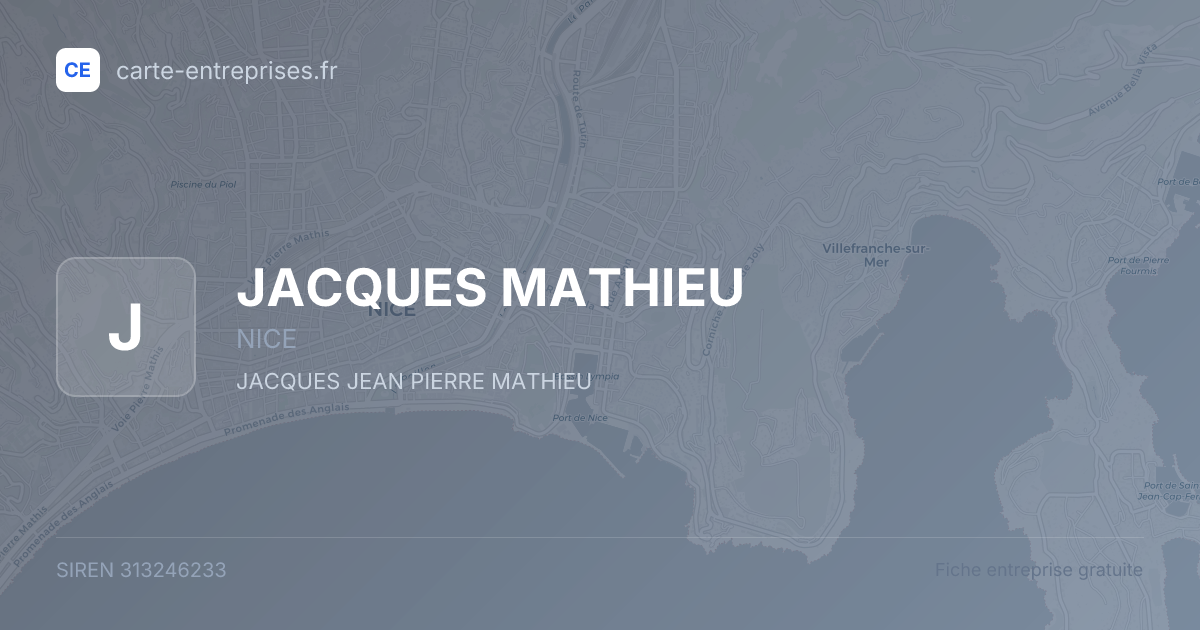 JACQUES MATHIEU — 313246233 — fiche entreprise