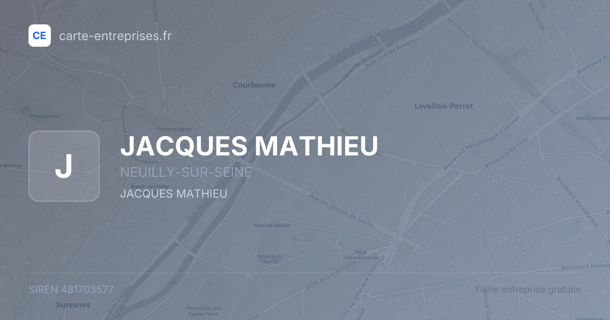 JACQUES MATHIEU — 481703577 — fiche entreprise