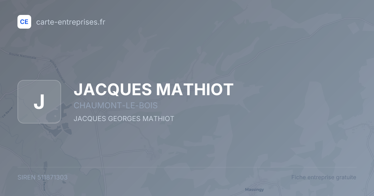 JACQUES MATHIOT — 511871303 — fiche entreprise