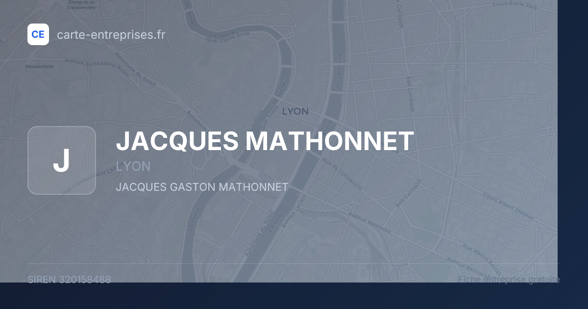 JACQUES MATHONNET — 320158488 — fiche entreprise