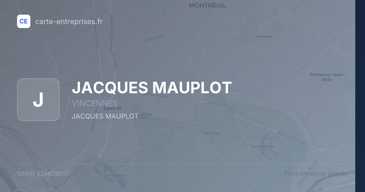 JACQUES MAUPLOT — 324609031 — fiche entreprise