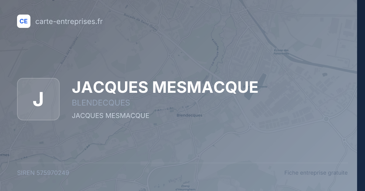 JACQUES MESMACQUE — 575970249 — fiche entreprise