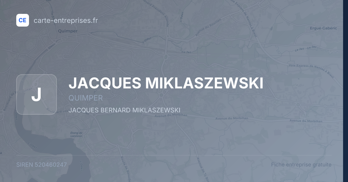 JACQUES MIKLASZEWSKI — 520460247 — fiche entreprise