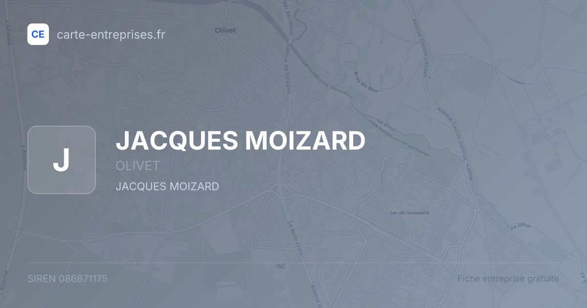 JACQUES MOIZARD — 086871175 — fiche entreprise