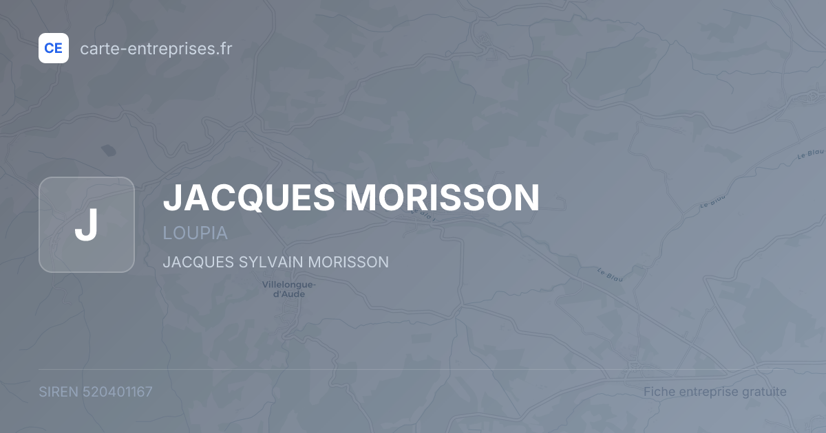 JACQUES MORISSON — 520401167 — fiche entreprise